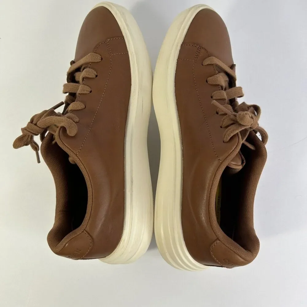 Cole Haan Men's Grand+ Court Sneakers Brown Leather British Tan C39623 Size 7.5